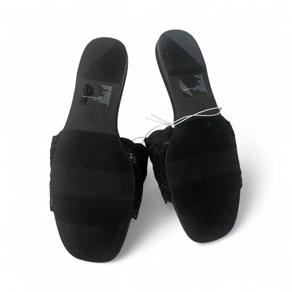 Wild Fable Women's Josephina Lace Flat Sandals Black 8 Slip-On Memory Foam - Picture 3 of 3